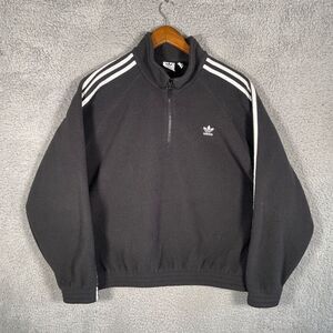 Adidas Primegreen Women's Black 1/4 Zip Polar Fleece Sweatshirt, Size Large